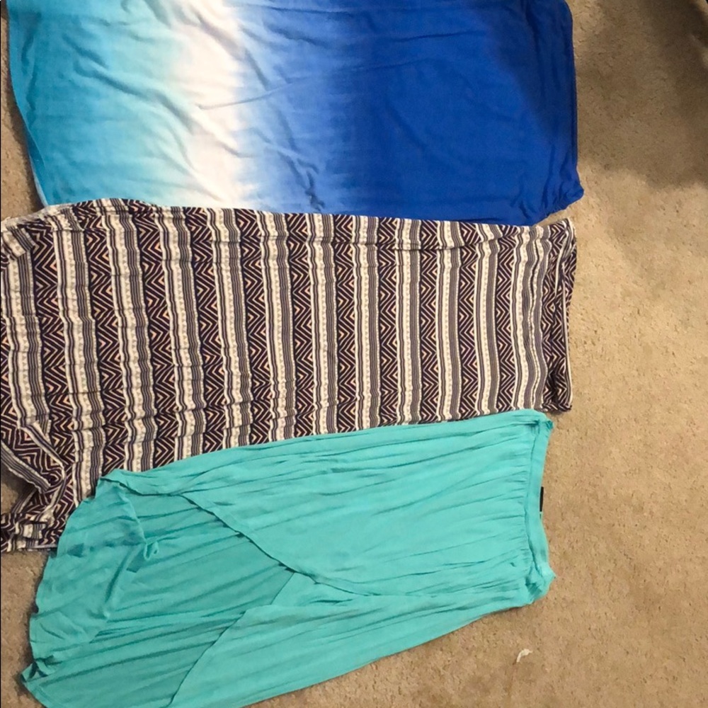 Multiple maxi skirts